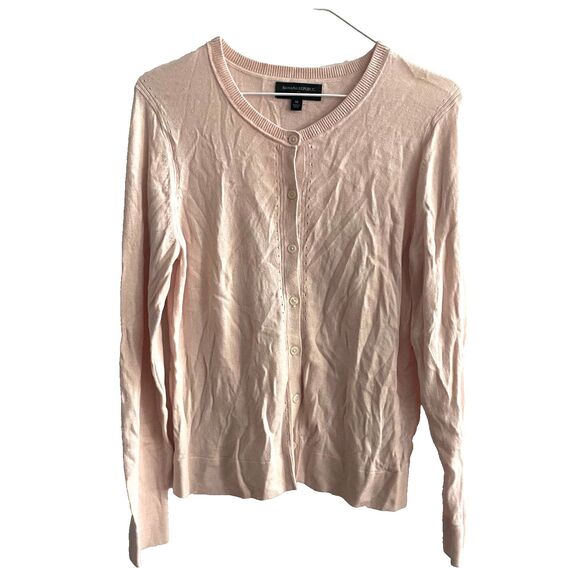 Banana Republic Blush Pink Cardigan Sweater M Women Cotton Silk Cashmere - Picture 1 of 8